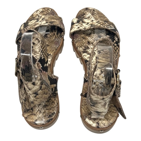 AGL Attilio Giusti Leombrum Leather Python Snake Print Sandal Women EU 40 US 9.5 - Picture 9 of 15